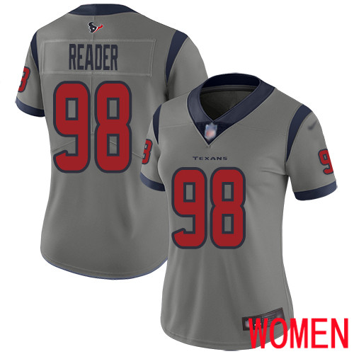 Houston Texans Limited Gray Women D J  Reader Jersey NFL Football #98 Inverted Legend->youth nfl jersey->Youth Jersey